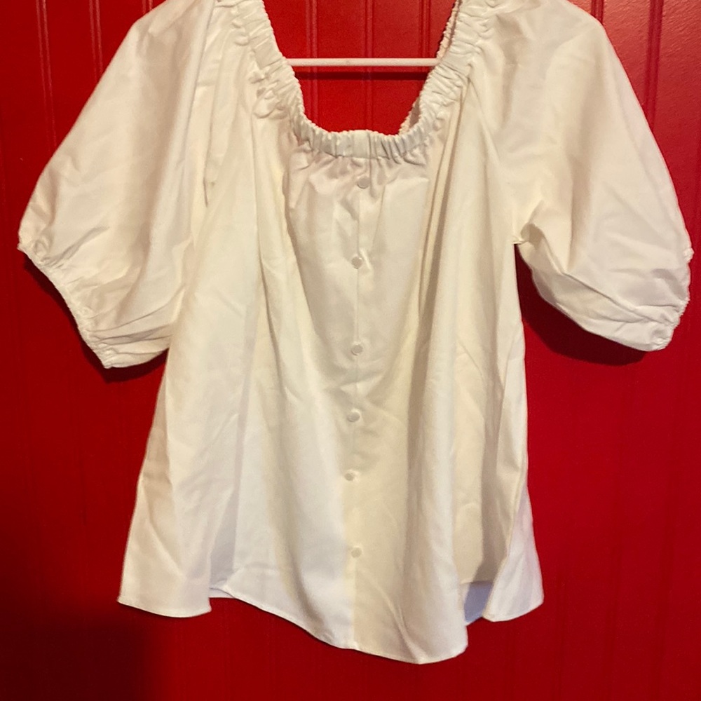 White off shoulder blouse , 1x 16